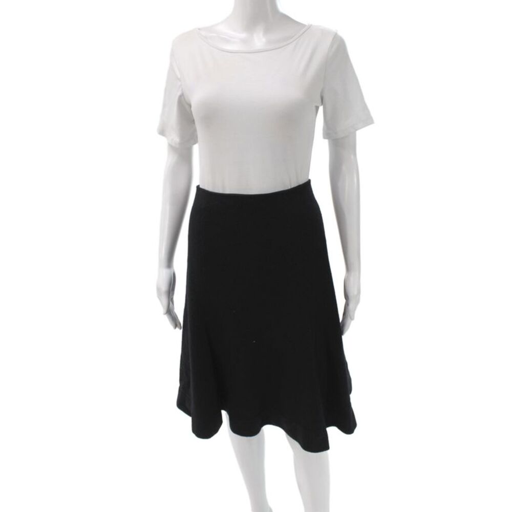 L'Agence Womens A-Line Wool Skirt Black Short Zip Size 2